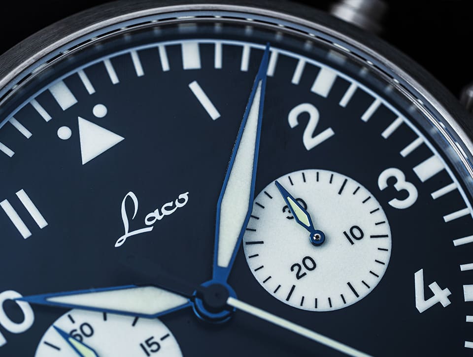 Zifferblatt der Laco Edition 98 bei Tag