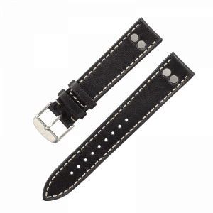Bracelets de montre Bracelet pilote noir "Stuttgart / Karlsruhe"