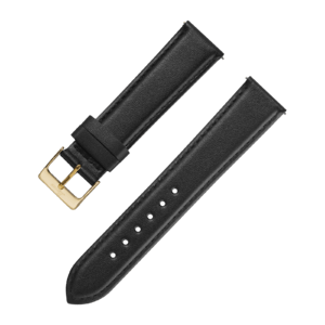 Watch straps Leatherstrap black 20 mm