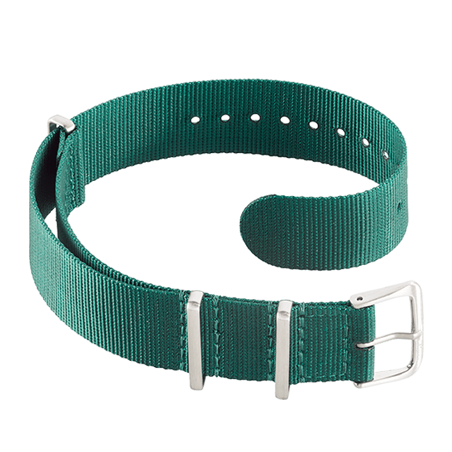 Uhrenarmbänder Durchziehband Nylon Grün 20 mm