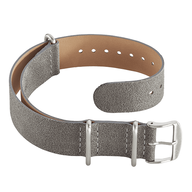 Leather Nato strap grey