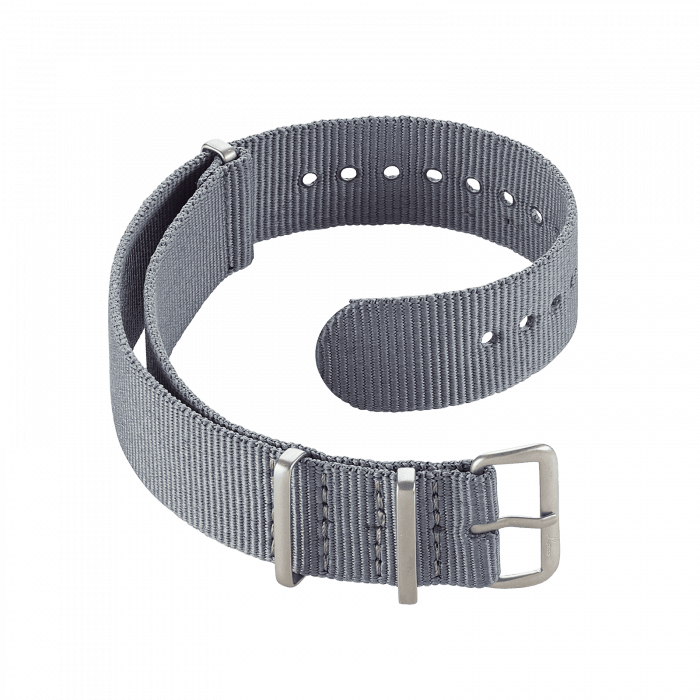 Uhrenarmbänder Durchziehband Nylon Grau 18 mm