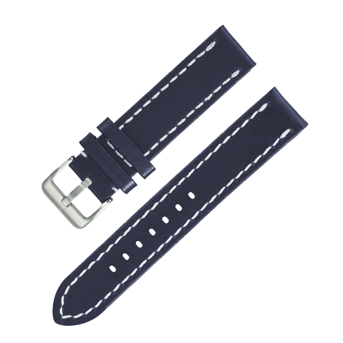 Watch straps Leather strap dark blue