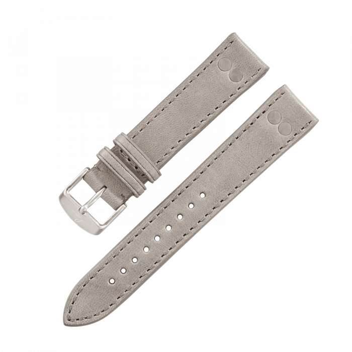 Watch straps Leather strap grey 18 mm