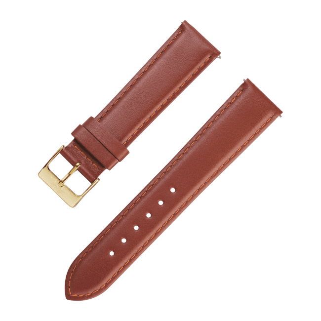 Watch straps Leatherstrap brown 18 mm