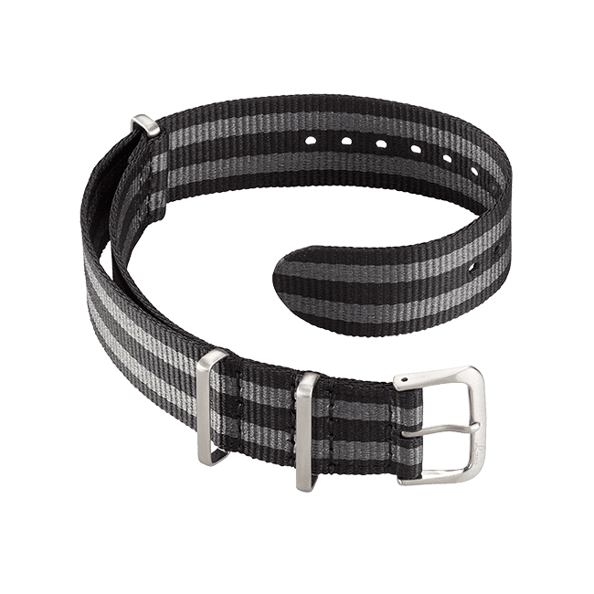 Watch straps Nato strap black-grey 18 mm
