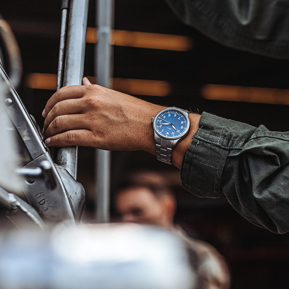 Laco Relojes de Aviador Básicos Augsburg Blaue Stunde 39 MB