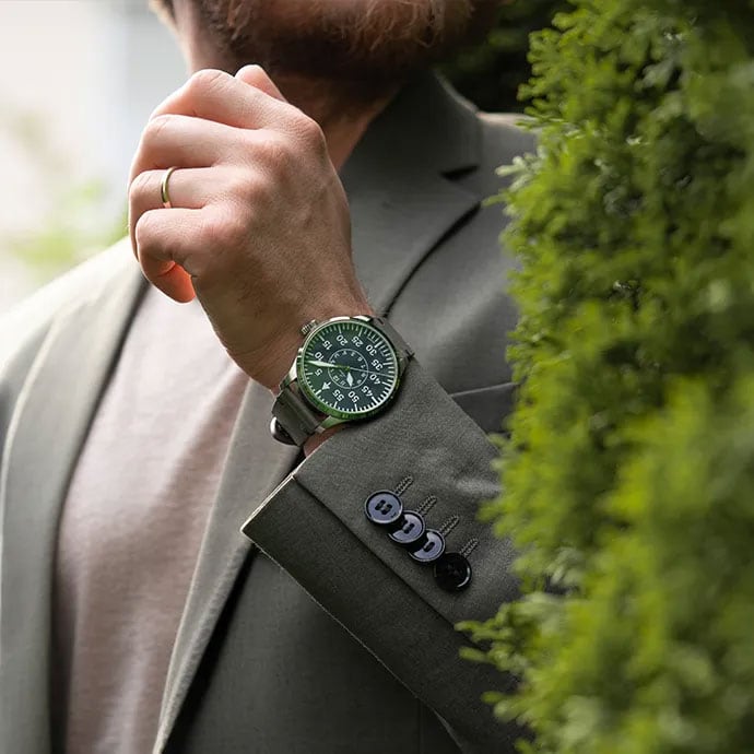 Laco Relojes de Aviador Básicos Aachen Grün 42